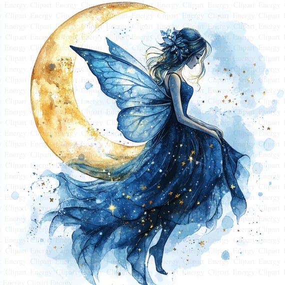 天空の妖精のクリップアート | 5 つの高品質 JPG | デジタル