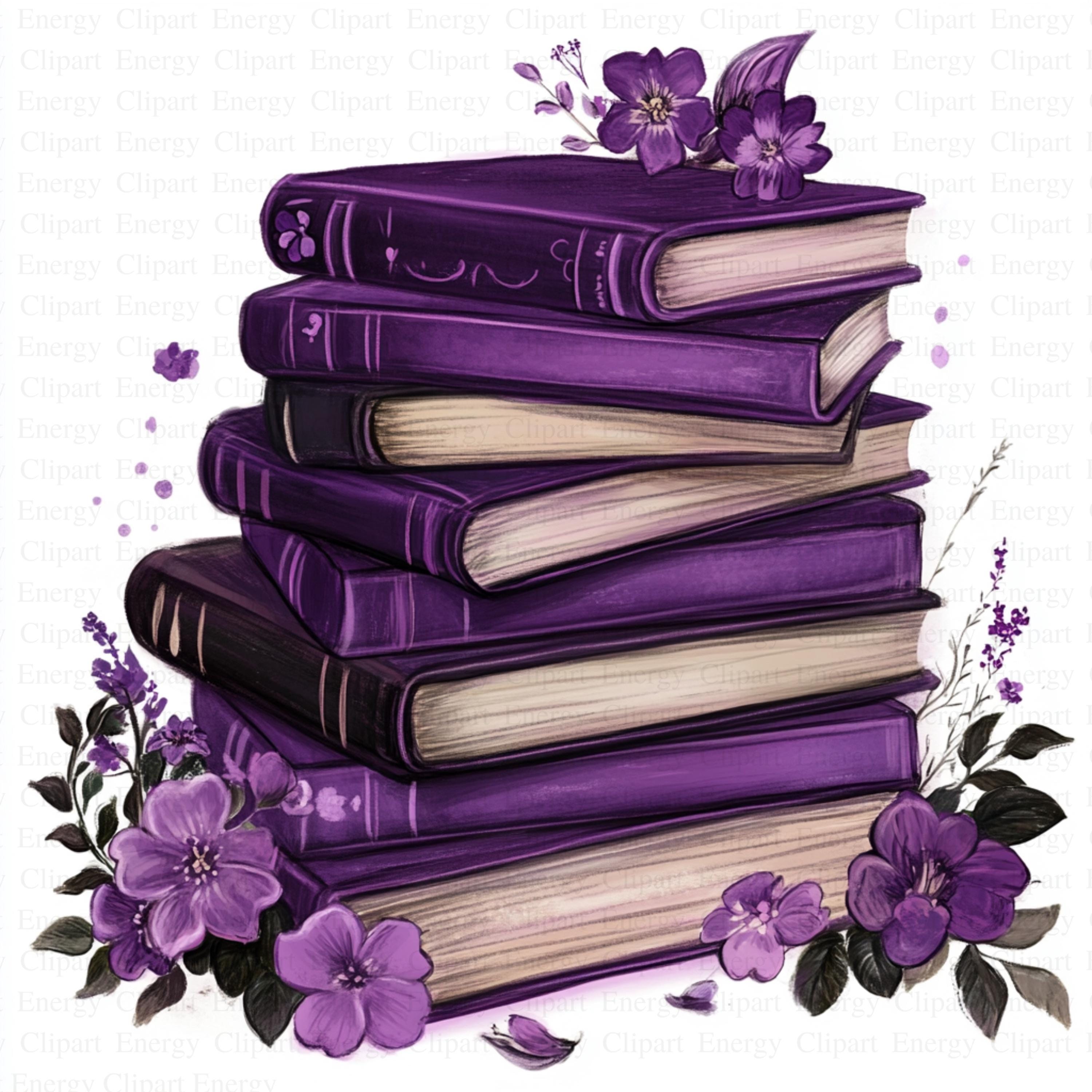 【希少】PURPLE STARS 2002 Purple Books Stack of Purple Books Clipart | 5 High Quality Jpg's | Digital