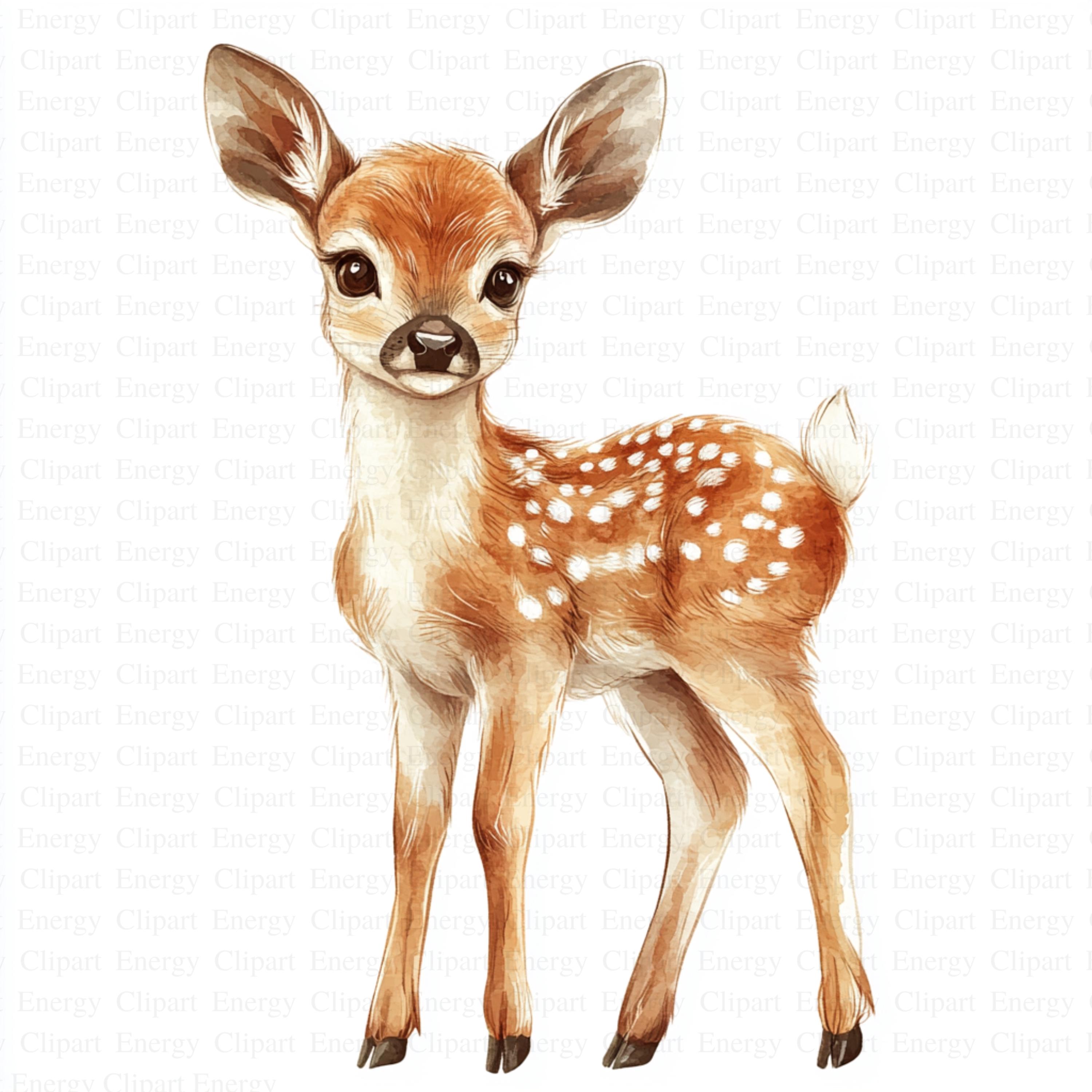 Cute Baby Deer Clipart | 5 High Quality Jpg's | Digital Download ...