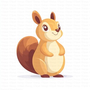 Clipart scoiattolo / 5 JPG di alta qualità / Download digitale / Clipart animali della foresta / Grafica scoiattolo / Design della fauna selvatica / Uso misto