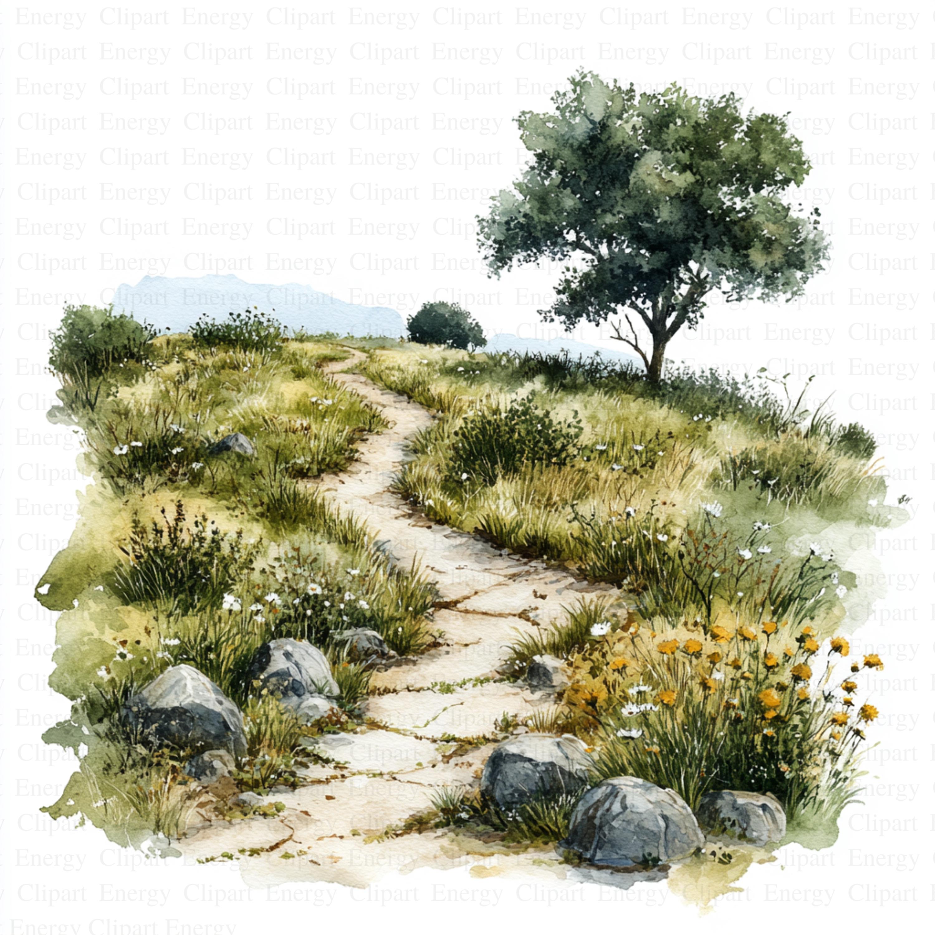 Countryside Trail Clipart | 5 High Quality Jpg's | Digital Download ...