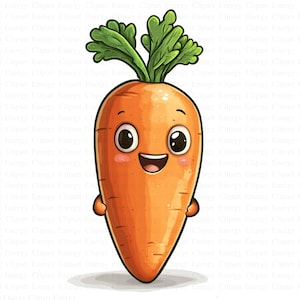 Carrot Clipart | 5 High Quality JPG&#39;s | Digital Download | Carrot Graphics | Vegetable Clipart | Cute Carrot Clipart | Clipart Pack