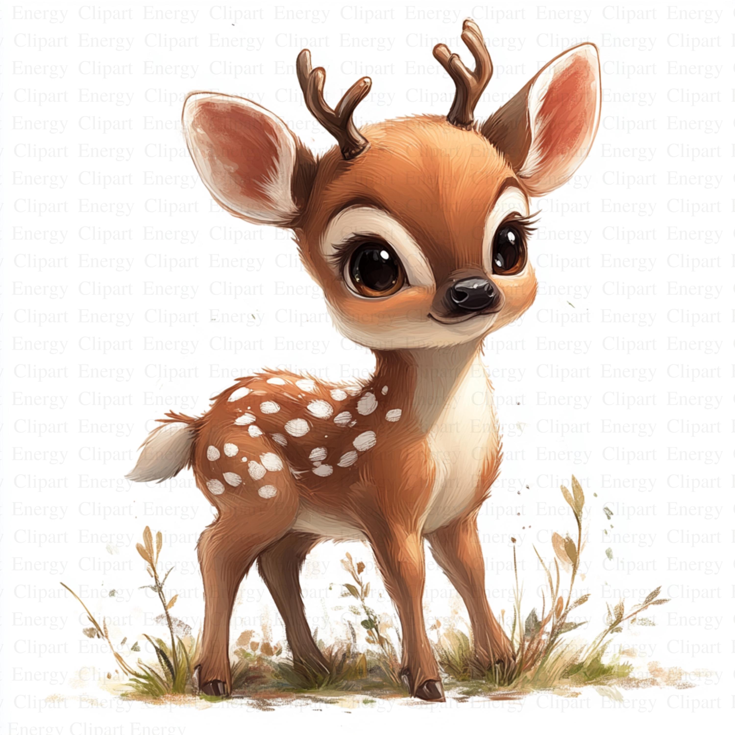 Cute Baby Deer Clipart | 5 High Quality Jpg's | Digital Download ...