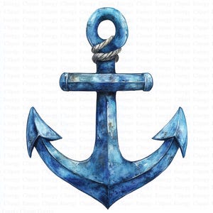 Clipart ancre | 5 fichiers JPG de haute qualité | Téléchargement numérique instantané | Clipart | Utilisation commerciale | Lot de cliparts ancre nautique | Art maritime