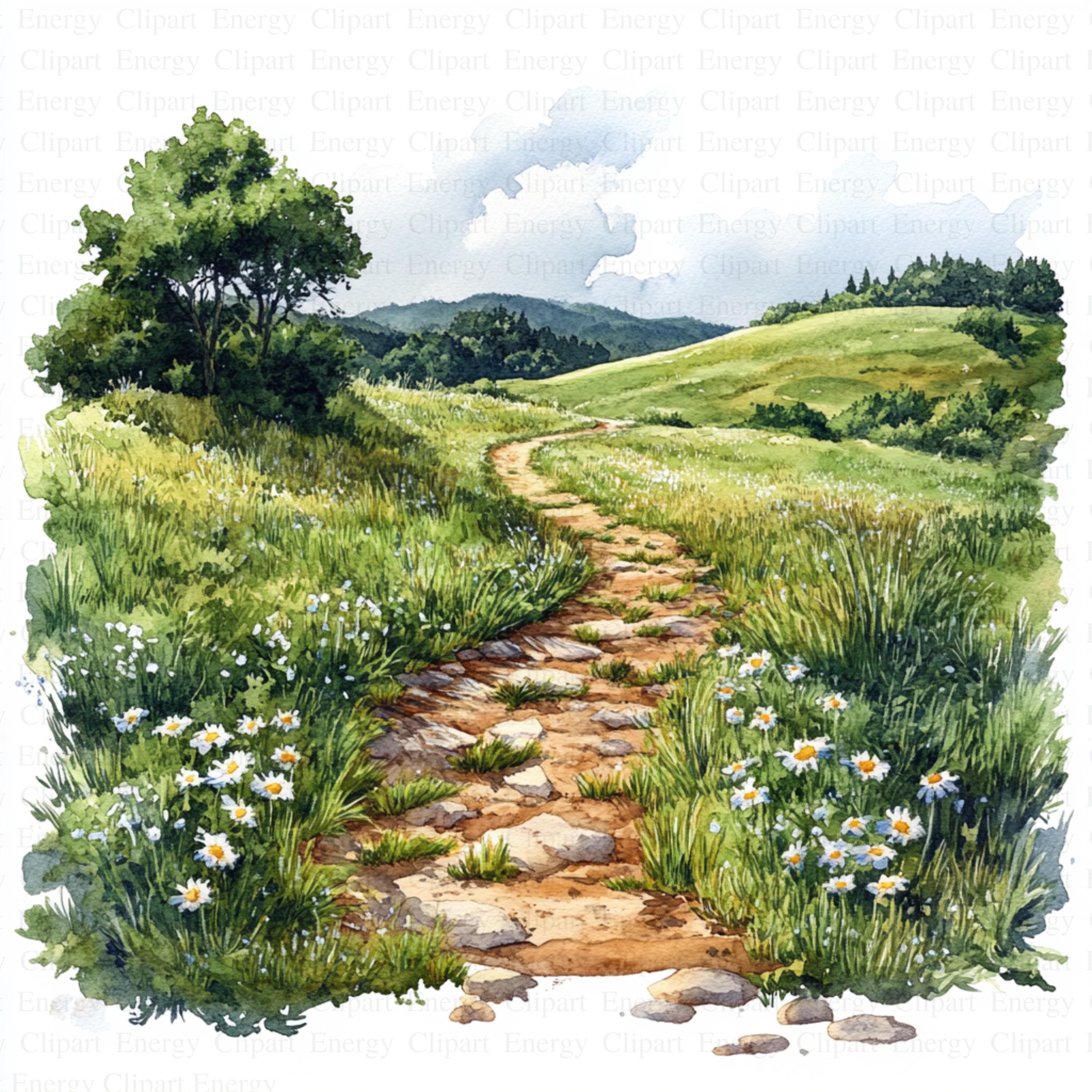 Countryside Trail Clipart | 5 High Quality Jpg's | Digital Download ...