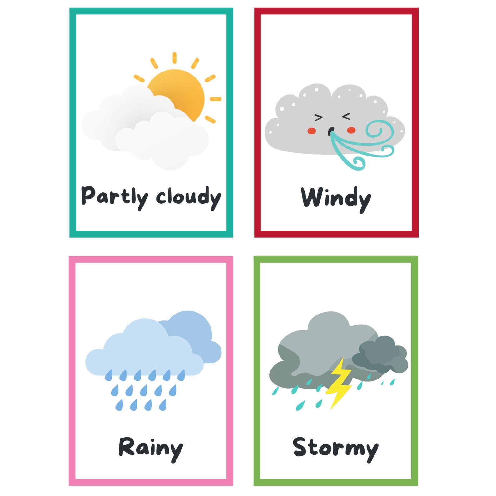 Interactive Weather Flashcards for Kids: Fun & Educational Learning - Etsy