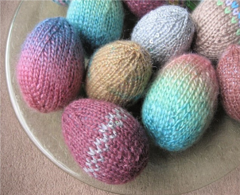 PDF knit pattern knitted egg pattern, easy and quick project, easter decoration egg, small knit project, any size of yarn works image 2