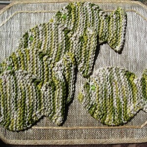 PDF knitting pattern, Fish coasters, very easy project, cotton yarn and pony beads 画像 5