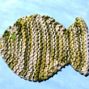 PDF knitting pattern, Fish coasters, very easy project, cotton yarn and pony beads 画像 4