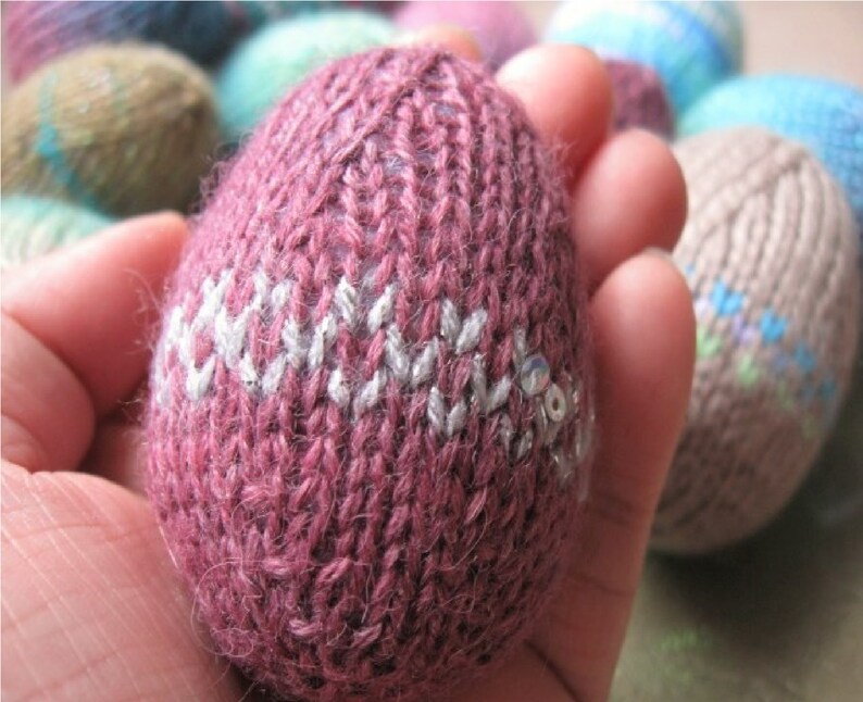 PDF knit pattern knitted egg pattern, easy and quick project, easter decoration egg, small knit project, any size of yarn works image 4