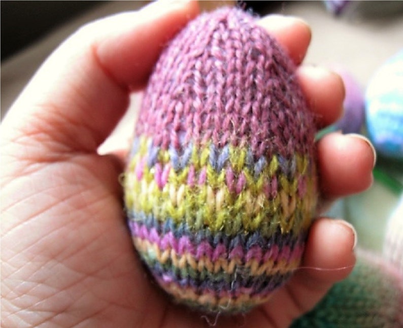 PDF knit pattern knitted egg pattern, easy and quick project, easter decoration egg, small knit project, any size of yarn works image 5