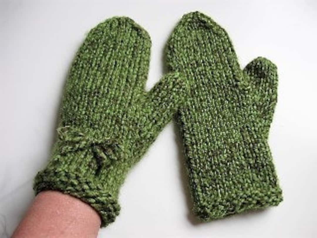 PDF Knitting Pattern - Bulky Yarn Mittens, 1 Ball Project, for Ladies ...