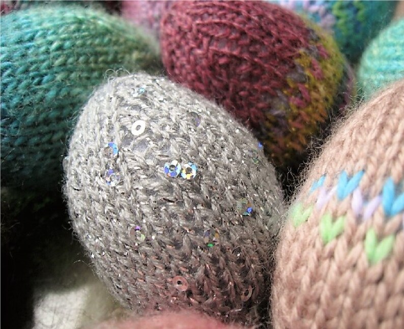 PDF knit pattern knitted egg pattern, easy and quick project, easter decoration egg, small knit project, any size of yarn works image 6