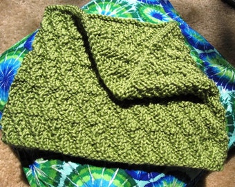 PDF knitting pattern, Comfy cowl, slip-on easy scarf, easy diagonal pattern, just right size under your jacket