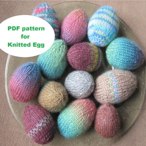 PDF knit pattern knitted egg pattern, easy and quick project, easter decoration egg, small knit project, any size of yarn works image 1