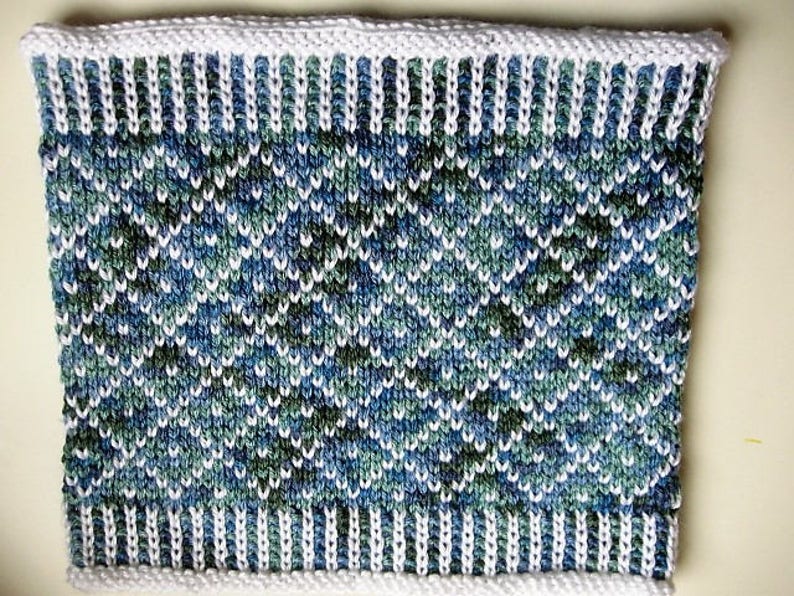 Fair Isle Pattern Cowl 1 two colors easy fair isle knit Etsy