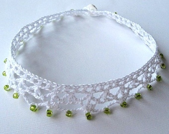 PDF pattern, Easy Beaded crochet choker
