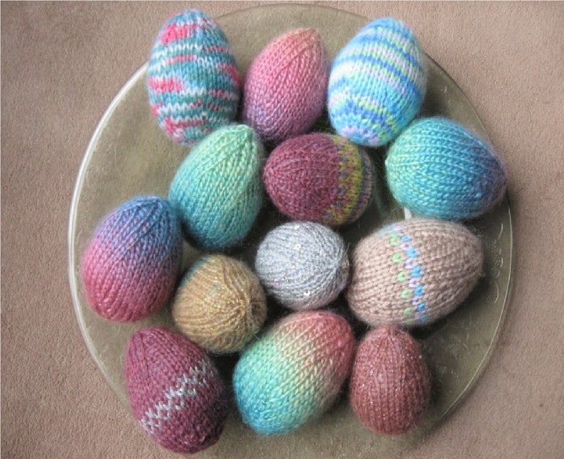 PDF knit pattern knitted egg pattern, easy and quick project, easter decoration egg, small knit project, any size of yarn works image 7