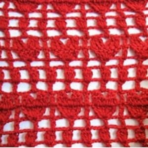 Array of Heart Crochet Scarf PDF pattern, lace scarf, heart design crochet scarf, Valentine&#39;s Day project, corchet pattern, cute heart scarf