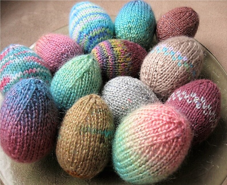 PDF knit pattern knitted egg pattern, easy and quick project, easter decoration egg, small knit project, any size of yarn works image 3