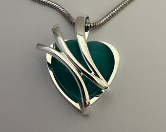 3 Heart pendant findings with cage overlay for fused glass cabochon - item #S165-A