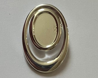 Oval offset brooch settings for fused glass cabochons - item #S174