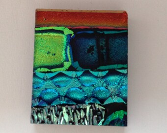 Cat Ashes Fused In Glass Cremation Jewelry For Your Cat or Dog Cremains Mosaic Copper Blue Green c49