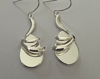 Teardrop earring findings with cage overlay for fused glass cabochons - item #S166