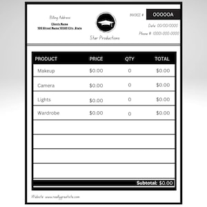 Invoice Template, Business Invoice, Receipt Invoice, Printable Invoice, Invoice Form, Customizable Template, Editable Invoice, Minimal