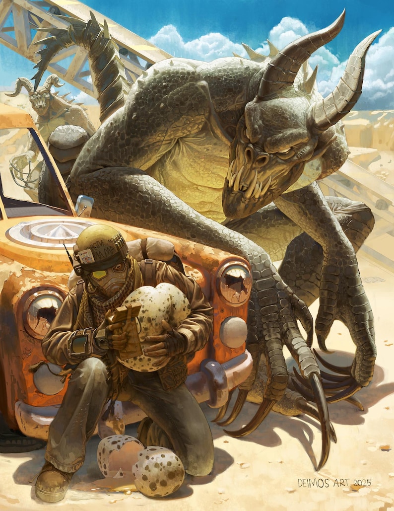 Fallout New Vegas Poster: Deathclaw and Courier Art Print image 2