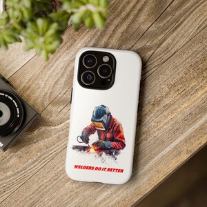 Welding Tough Phone Case, Industrial Worker Design, iPhone, Galaxy, Pixel, Glossy Finish