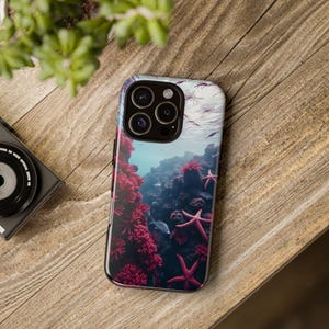 Ocean Theme Phone Case, Ocean Floor Design, Glossy Finish Tough Case for iPhone, Samsung Galaxy, Google Pixel