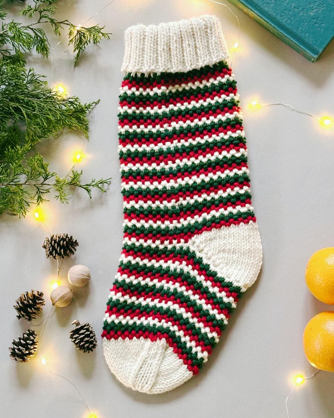 Christmas Stocking Knitting Pattern | Beginner Friendly Striped Holiday ...