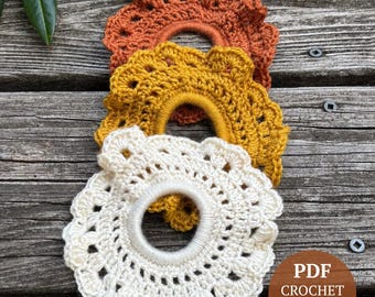 Gehäkeltes Scrunchie-Muster – Flora Wisp | Einfacher Spitzen-Haarschmuck | Anfängerfreundliches PDF + Video Tutorial | Anfänger Häkelprojekt