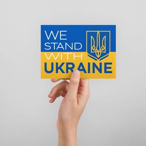 We Stand With Ukraine - Advocace Postkarten Pack -Postkarten für den Versand 10,5 x 15 cm - Postkarten an Politiker - Politische Postkarte