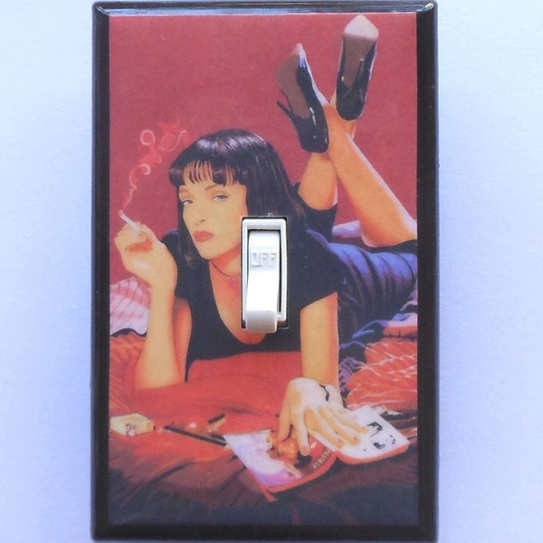 Pulp fiction switch plates with MATCHING SCREWS Pulp fiction covers adult humor funny adult wall decor vintage mag covers pulp art Gang Girl