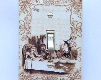 WHOLESALE Group of Alice switchplates- SET of 21 (one free) Alice in Wonderland nursery decoration Alice rocker plate Alice art Decora plate