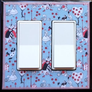 Alice in W. ROCKERS & Outlet cover plates with MATCHING SCREWS- Alice wall plates Wonderland bedroom wall decor Alice bedroom wall art decor