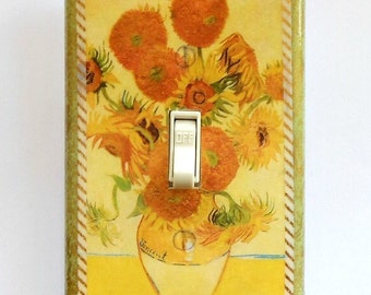 Van Gogh Switch Plate famous Impressionist Art Monet waterlilies Van Gogh wall decor Starry Night The Scream Chagall Van Gogh cafe at night