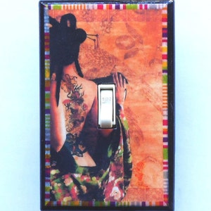 Newest PIN UP Switch plates Outlets & ROCKERS Retro pinup art wall decoration pinup poster light switch covers pin up wall decor rockabilly Asian Dragon tattoo