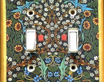 William Morris Designs ROCKERS Outlet covers  & MATCHING SCREWS- Arts and Crafts Art Nouveau switch cover wall decor Art Deco William Morris