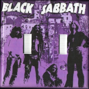 Black Sabbath wall plates with MATCHING SCREWS Black Sabbath switchplate Black Sabbath album art Black Sabbath collectible rock n roll album