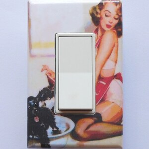 Newest PIN UP Switch plates Outlets & ROCKERS Retro pinup art wall decoration pinup poster light switch covers pin up wall decor rockabilly Dog Bath ROCKER