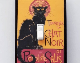 Cat themed Switchplates & MATCHING SCREWS- Cat art prints Steinlein prints vintage Cat posters cat light switch covers Chat Noir see no evil