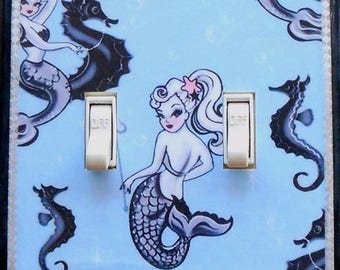 3dRose lsp_174226_1 Image of Vintage Mermaid Light Switch Cover 