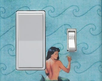 Mermaid ROCKERS with MATCHING SCREWS- Mermaid rocker switch plates mermaid wall decoration mermaid switch plate mermaid wall prints sea bath