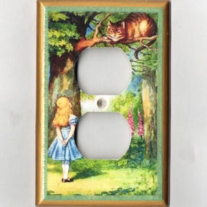 Choose from 10 Fun OUTLET COVERS Alice in Wonderland switchplates- MATCHING Screws- Wonderland bedroom Alice outlet covers Alice decorations