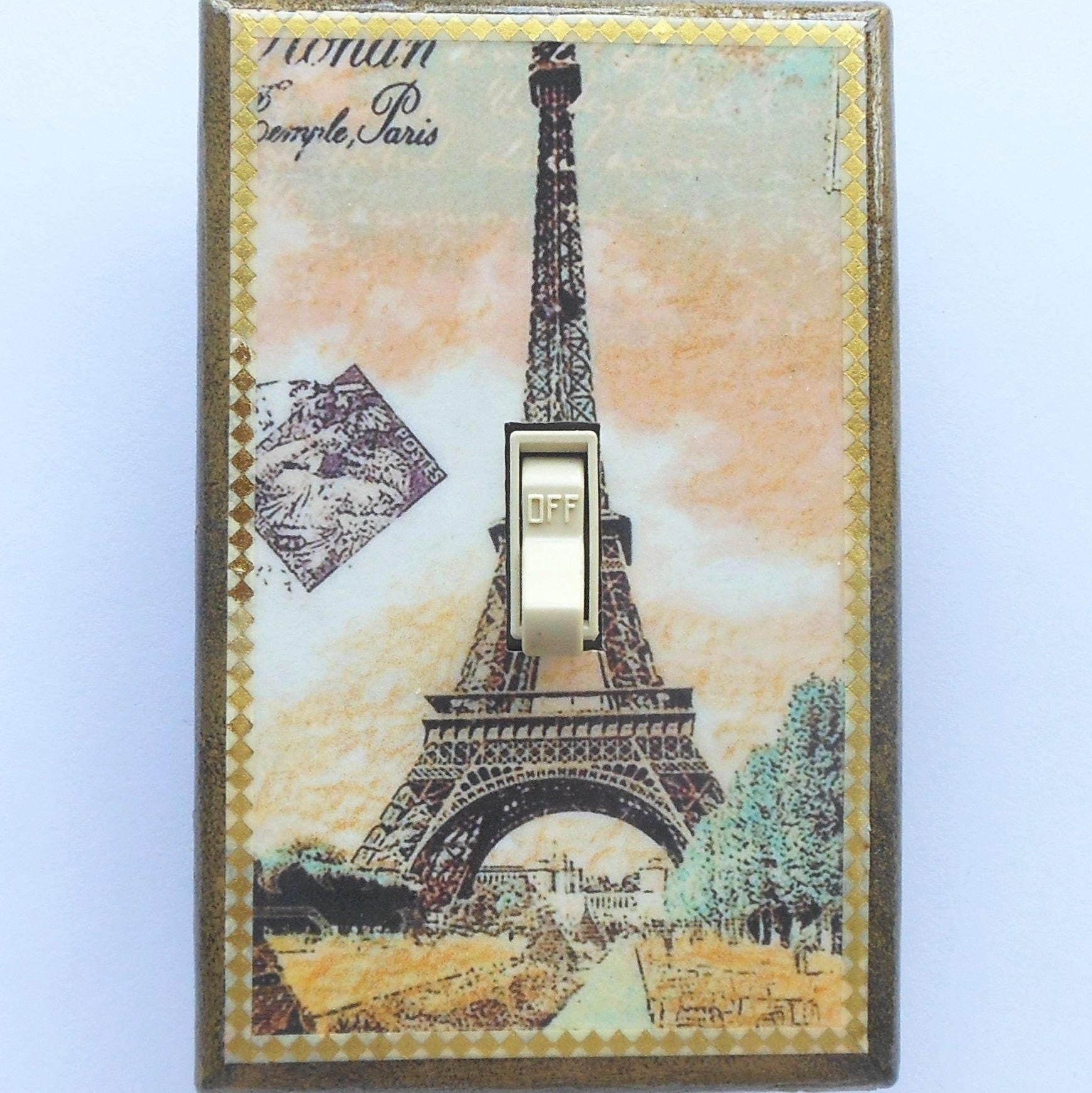 octuple Paris Themed Outlet Covers With MATCHING SCREWS- Paris