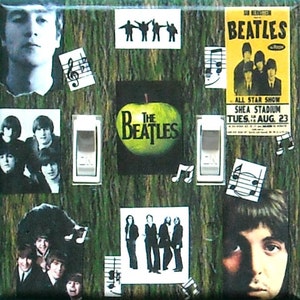 Collectable Beatles switch plates- Sergeant Peppers Beatles wall art Beatle albums Abbey Road Beatles original art plates Beatle decorations