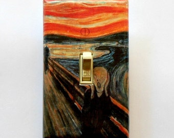 Famous PAINTINGS on Switchplates with MATCHING SCREWS- Andy Warhol Van Gogh Mona Lisa Da Vinci Chagall Salvador Dali classic art paintings
